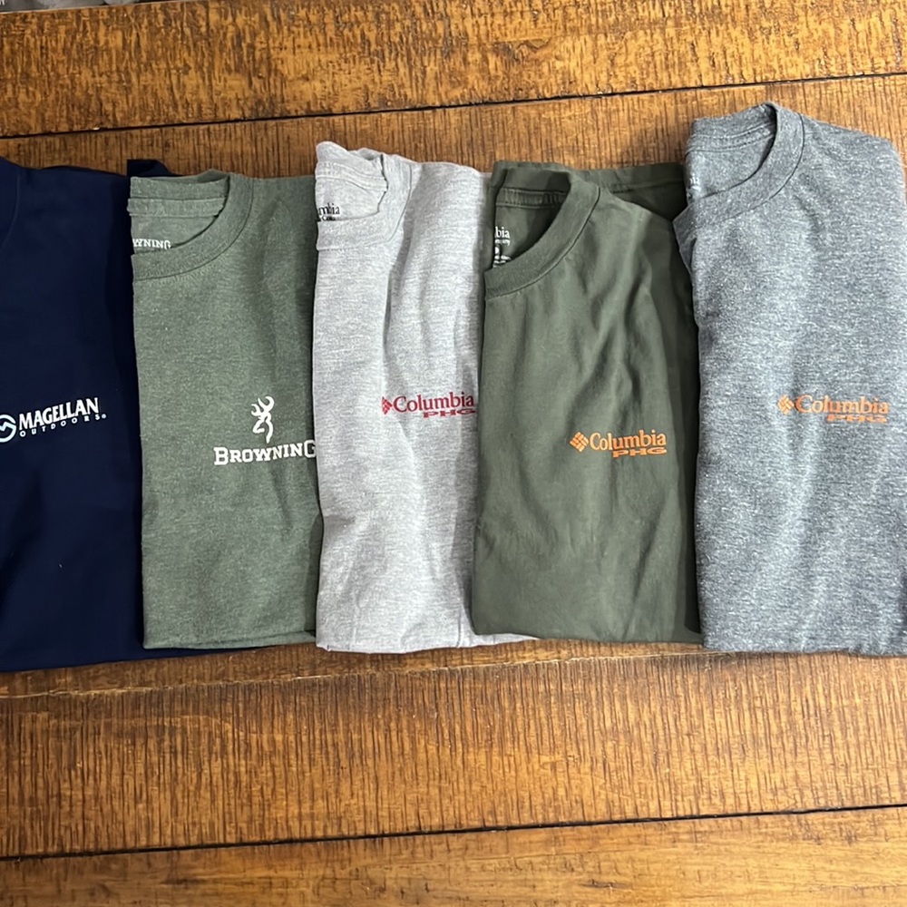 Bundle Three Columbia, one Browning, and one Magellan T-shirt.